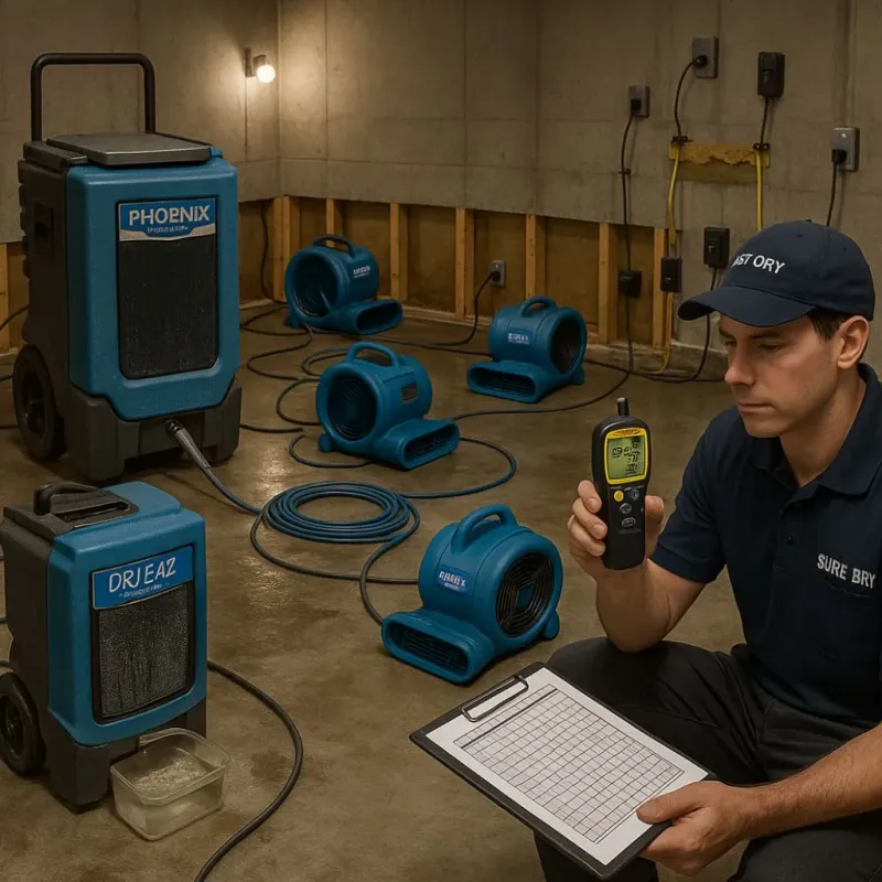 Structural Drying and Dehumidification process in Ingram, PA
